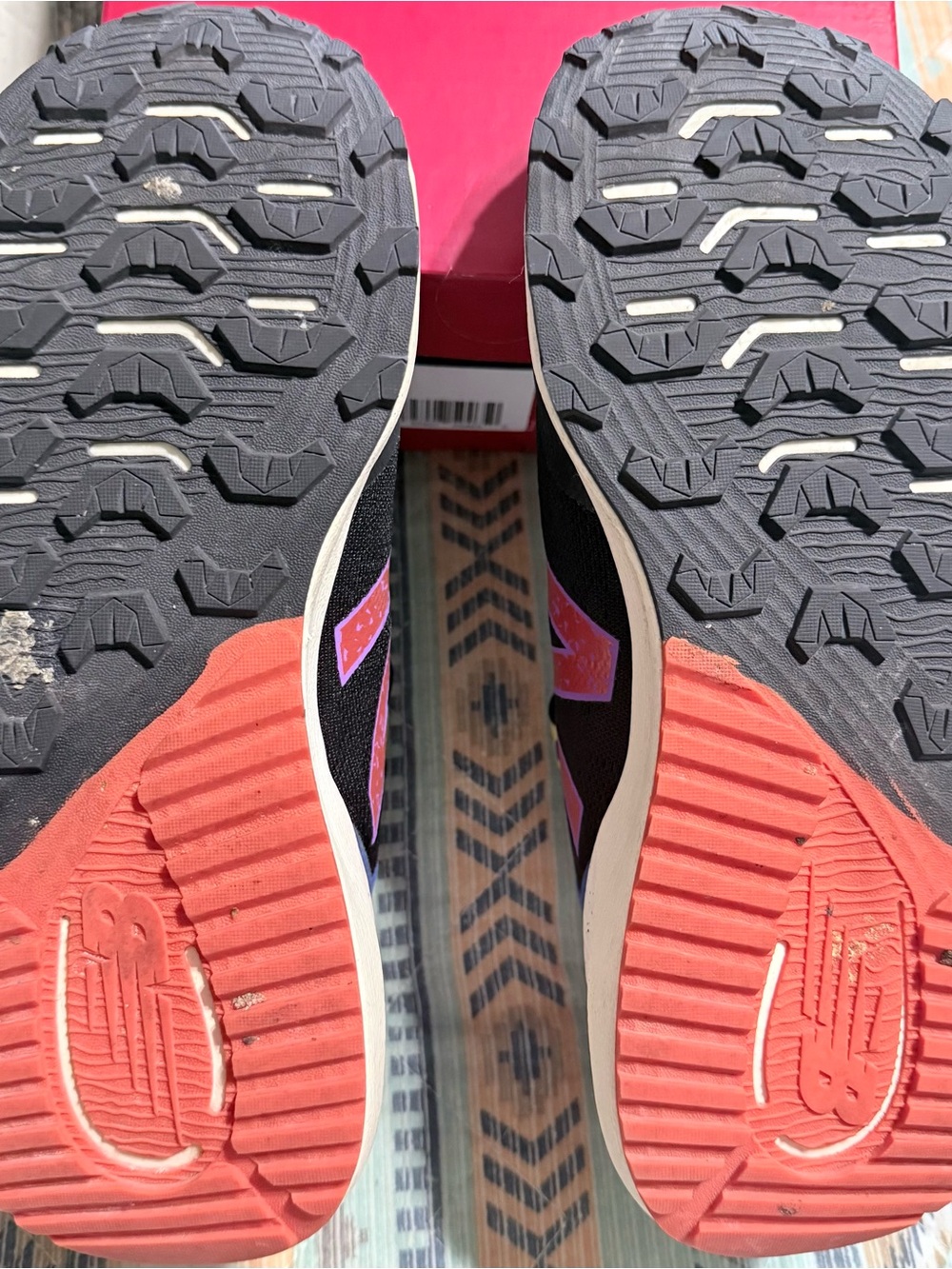 New Balance Black Sneakers with Purple & Coral Highlights - Picture 4 of 5